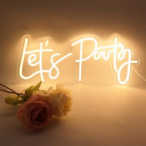 CALCA LED Neon Sign Let´s Party Integrative Sign Size- 23X10inches