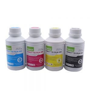 High-Quality CALCA Direct to Transfer Film Ink for Epson Printheads, Water-based DTF Inks, 4 Colors (C M Y K), 64 oz, Bottle of 500ml