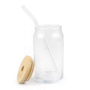 US Stock, CALCA 48pcs 16oz Sublimation Clear Glass Mug Blanks Beer Can Glasses Cups with Lid and Straw(Local Pick-Up)