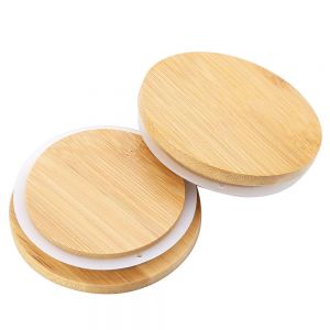 100 Pack 70mm Bamboo Jar Lids Canning Jar Lid Storage Seal Lid Compatible with Mason Jars