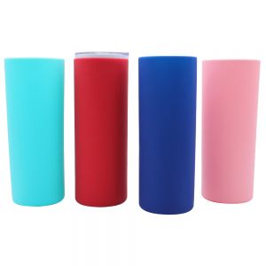 4PCS Unseamed Silicone Wrap for Sublimation Tumblers Silicone Wraps for 20oz Blanks Skinny Straight Cups