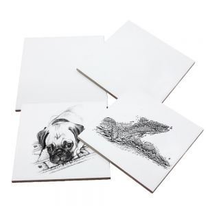 20pcs 4" x 4" Sublimation Blank White Square Glossy Tile Dye Heat Transfer Thermal Craft Custom