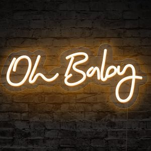 CALCA LED Neon Sign  Oh Baby Sign USB 5VDC  Size- 16.9X8.5inches (Warm white)