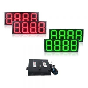 12 Inch Digits - LED Gas sign package - 2 Red & 2 Green 8888 Digital Price Gasoline LED SIGNS - Complete Package RF Remote Control
