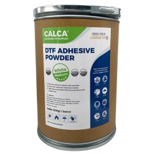 CALCA MM2 Direct to Film TPU DTF Powder, Digital Transfer Hot Melt Adhesive Powder (44lbs , 20kg/Barrel, Medium, White)