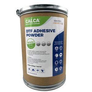 US Stock, CALCA MF1 Direct to Film TPU DTF Powder, Digital Transfer Hot Melt Adhesive Powder (44lbs , 20kg/Barrel, Fine, White)