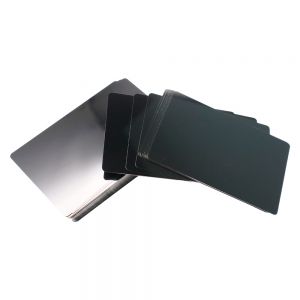 US Stock- 100pcs Black Metal Business Cards Blanks Aluminum Sheet Blank Metal Tags Materials for Laser Engraving DIY Gift Cards