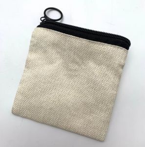 10 Pack New Sublimation Linen Fabric 3D Sublimation Small Cute Coin Pouch Blanks 3.9in x 3.9in Fashional  with with Zipper  for HTV Printing 