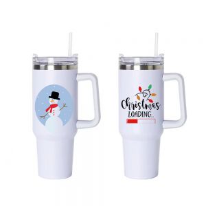 Hot Sale 25pcs CALCA 40OZ Sublimation Blank tumbler with handle Adventure Quencher Car Cup Handle Outdoor Travel Stainless Steel Straw Cup