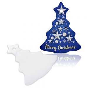US Stock - 100 Pack 3.4in x 2.75in Christmas Tree Two Sided Ceramic Sublimation Blanks Holiday Ornament, Christmas Tree Hanging Ornaments