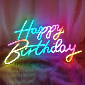 CALCA LED Neon Sign Happy birthday Sign  Size- 22.6X7.6inches+16X7 inches (Colorfull)