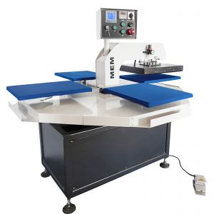 US Stock, MEM 220V 3KW 13.6A 16in x 20in Automatic Pneumatic 1 Head 4 Station High Speed Carousel Heat Transfer Machine