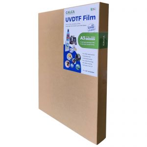 US Stock, CALCA A3 11.8in x 16.5in UV DTF Printing Transfer AB Film Sheet Crystal Label Sticker Film, 100 Sheets of Each, Weedless Decals
