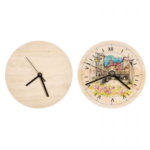 CALCA 20pcs 7.9" Sublimation Blank PlyWood Round Wall Clock Decor DIY Heat Transfer Press Printing 