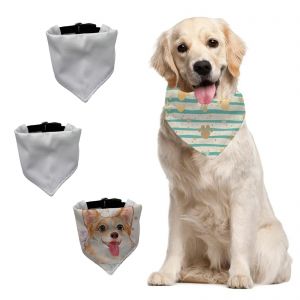 CALCA 15pcs Sublimation Blank Pet Bandana Pet Scarf Heat Transfer Washable Triangle Pet Accessorie for Dogs Puppy Cats with Adjustable Black Buckle M&L 
