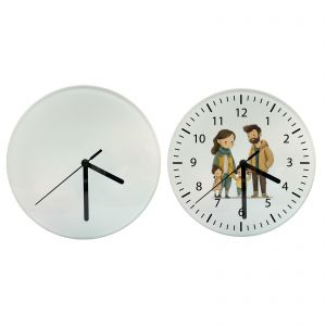 US Stock, CALCA 20 Pack 7.8" Sublimation Glass Clock Frames for Heat Transfer Printing, Tempered, Round, Sublimation Blank DIY Photo for Home Decor