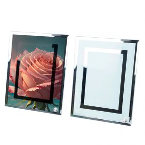US Stock, CALCA 9" x 7" Glass Photo Picture Frame Sublimation Blank With Double Mirror Border, Set of 25pcs