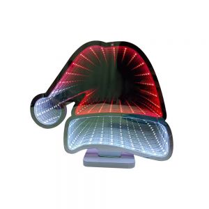 Christmas Hat Desktop Lamp Mirror Tunnel Light, LED Night Light 3D Mirror Light (Double Sided) USB 5VDC
