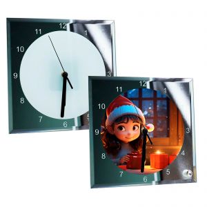 US Stock, CALCA 20 Pack 7.8" Sublimation Glass Clock Frames for Heat Transfer Printing, Tempered, Square, Sublimation Blank DIY Photo for Home Decor