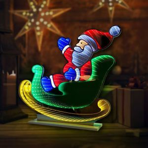 Desktop Lamp Mirror Tunnel Santa Claus  Light, LED Night Light 3D Mirror Light (Double Sided) type3