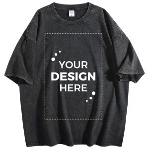 Customized T Shirts Vintage Wash Tee Customize Your Own Design T-Shirt Custom Tee Shirt Design