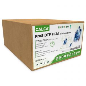 2 Rolls/Pack CALCA ProS Instant Hot Peel 17in x 328ft DTF Transfer Film, Double Sided