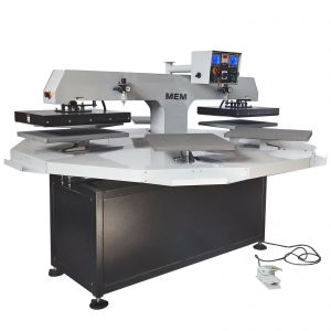MEM 16 x 20 inch Automatic Pneumatic Carousel Heat Press 2-Head 6-Station 220V 6KW 28A with 2 Laser Positioning Systems