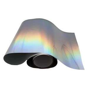 CALCA 11.8in x 32.8ft/30cm x 10m DTF Silver Holographic Film Roll, Cold Peel