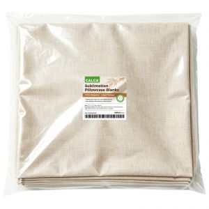 CALCA 50 Pack POD Sublimation Linen Pillow Blanks 17.7x17.7in, 3D Cushion Covers with Invisible Zipper, Compatible with Sublimation/HTV/DTF Printing