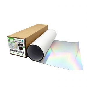 CALCA 23.6in x 32.8ft/60cm x 10m DTF Silver Holographic Film Roll, Cold Peel
