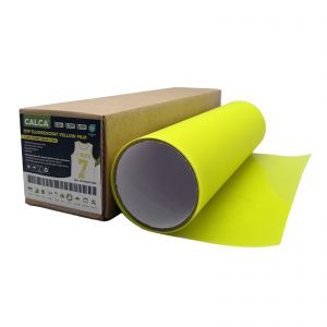 CALCA 11.8in x 32.8ft/30cm x 10m DTF Fluorescent Yellow Film Roll, Cold Peel