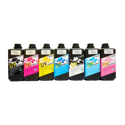 Tinta de impresión CRM Konica512 Tinta UV para superficie plana y suave 