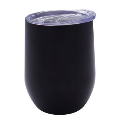 10PCS 12oz Black Stainless Steel Red Wine Tumbler Mugs with Direct Drinking Lid