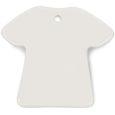 Sublimation Blank Ceramic White T-shirt Shaped Ornament, 100 In A Case