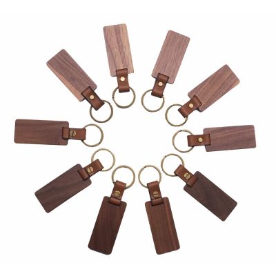 30 Pack DIY Blank Wood Keychain Key Tags Personalized Wood Keychains for DIY Car Ornament Gift