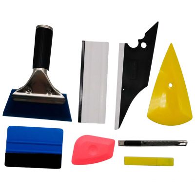 Car Auto Window Tint Tools Kit , 8 in 1 Vehicle Glass Protective Film Installing Tool Vinyl Film Tinting Squeegee Scraper Applicator Car Accessories