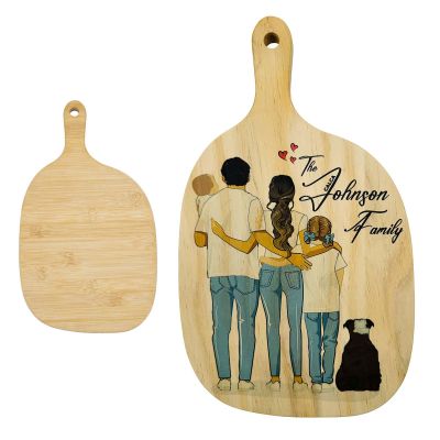 US Stock CALCA 20pcs Sublimation Irregular Oval PlyWood＆Bamboo Paddle Serving Board