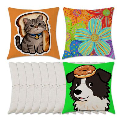 CALCA 50PCS 15.75"x15.75" Blank Linen Pocket Pillowcase Cushion Covers - Sublimation & DTF Printable for Custom Designs