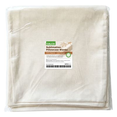 CALCA 50 Pack POD Sublimation Linen Pillow Blanks 17.7x17.7in, 3D Cushion Covers with Invisible Zipper, Compatible with Sublimation/HTV/DTF Printing
