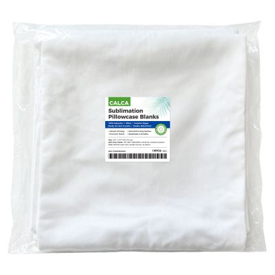 CALCA 10 Pack 15.7" White Sublimation Pillow Blanks Polyester Cushion Covers with Invisible Hidden Zipper for POD Custom Heat Press Printing