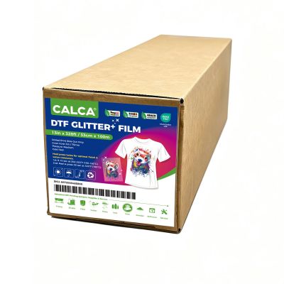 CALCA 13in x 328ft DTF Glitter+ Film Roll,Cold Peel