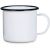 18oz Sublimation White Enamel Mug with Black Rim