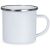 18oz Sublimation White Enamel Mug with Silver Rim