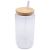 16oz Sublimation Blank Beer Glasses Coke Can Shaped Glass Cups with Bamboo Lid and Glass Straw Clear 50pcs