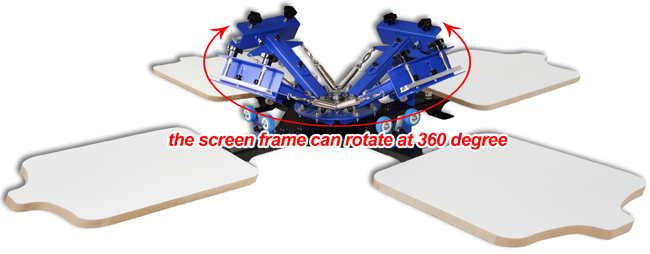 Desktop 4 Color 4 Station Screen Printing Press Machine