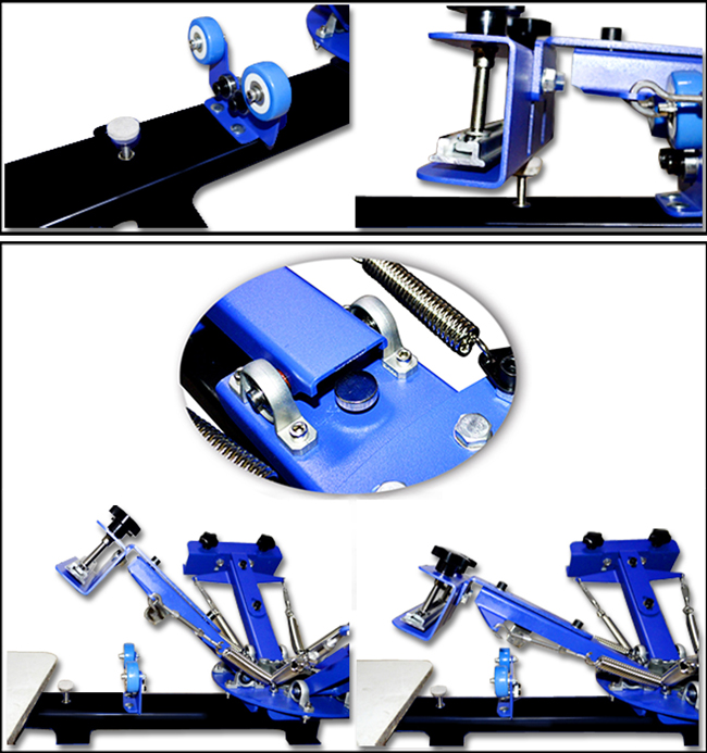 Desktop 4 Color 4 Station Screen Printing Press Machine