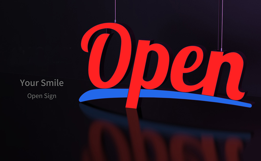 Open Led Background Signages LED Open Sign LED Sign Modern Open Sign for Store Shop Home Office ...